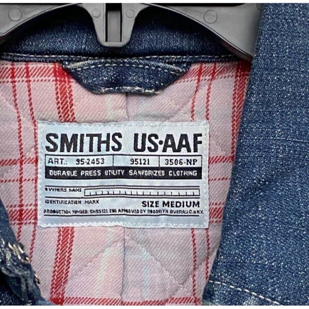 Smiths US-AAF Women’s Blue Denim Utility Workwear Quilted Jean Jacket - Picture 6 of 7